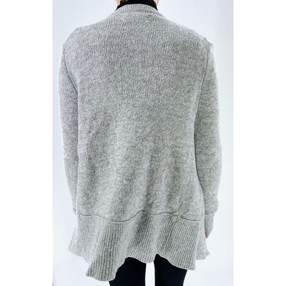 Ann Taylor LOFT Heathered Gray Waterfall Knit Cardigan Size XS - Picture 3 of 4